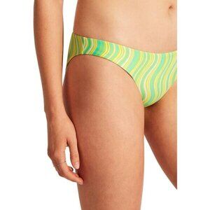 Seafolly Mod Squad Hipster Bikini Bottoms Lime Burst Womens Swimwear Size 8-12 N